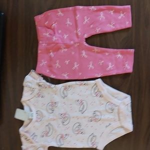 OkPink matching set for baby size 3m
